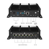 Fanless 6 Lans Industrial Mini PC Intel Core i5 7267U i3 7167U 3865U Firewall PC Pfsense Router 4*USB 2*RS232 HDMI 4G/3G WiFi